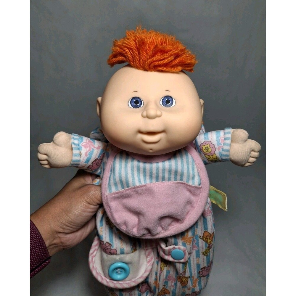 1992 Cabbage Patch Kids Toddler Collection Love N Care Baby Purple Eyes Orange H - Picture 2 of 12
